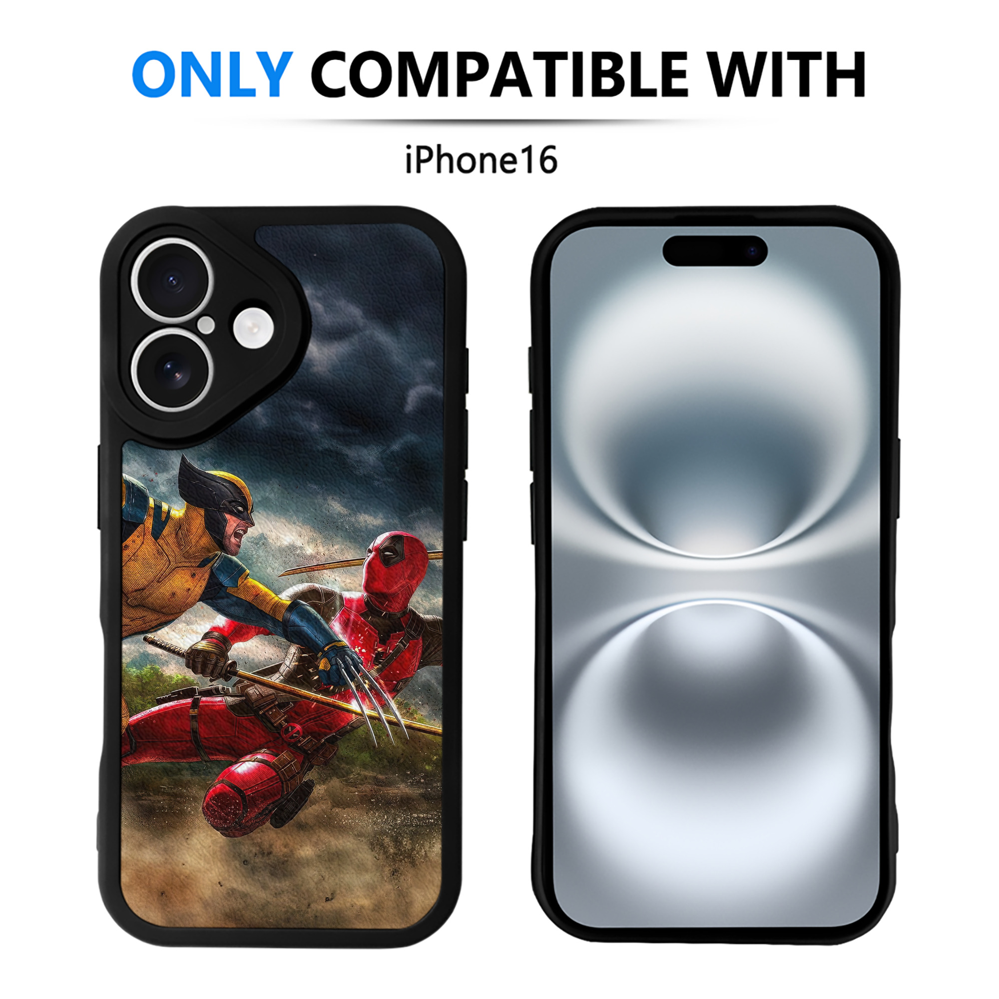 （画像用） Deadpool デッドプール 【iPhone 16シリーズ対応】シリコンスマホケース（レザー調） 材質：シリコン